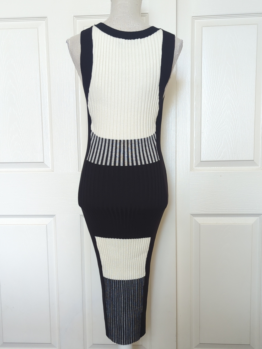 Karen Millen colorblock ribbed knit Midi dress - Picture 5 of 7